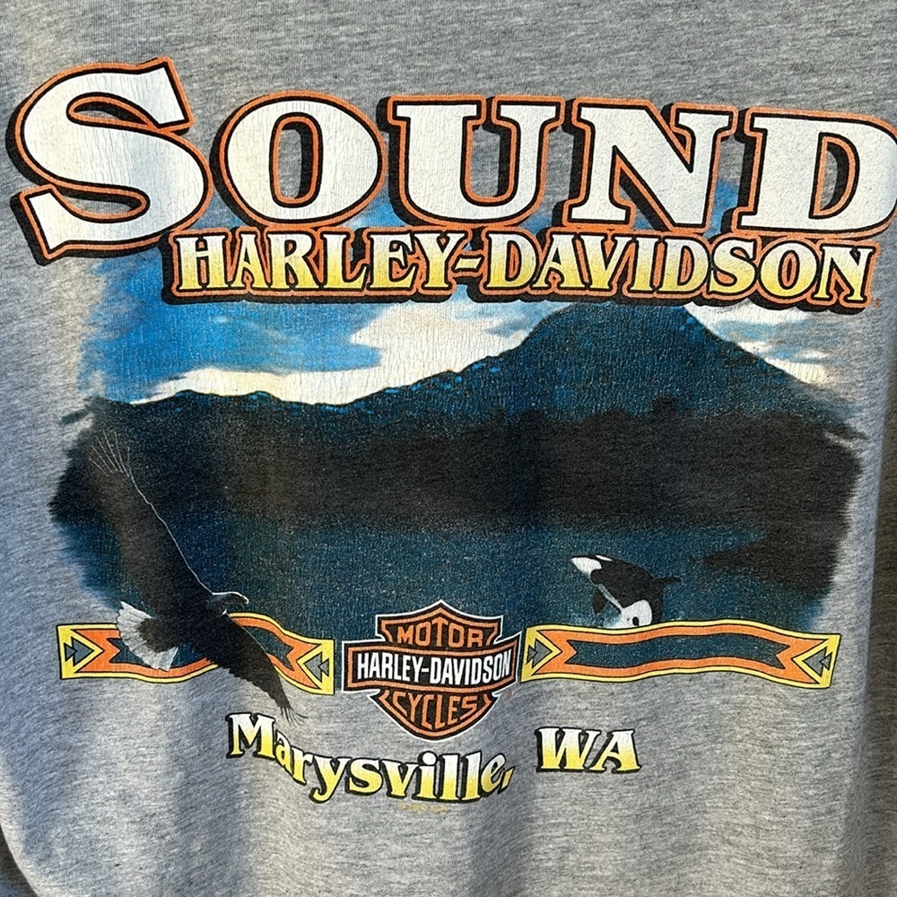 Harley-Davidson Men’s Pocket Tee‎ Marysville Wa Size Large Eagle Orca 2011 Gray